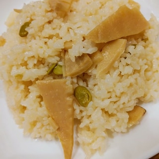 枝豆入りたけのこご飯